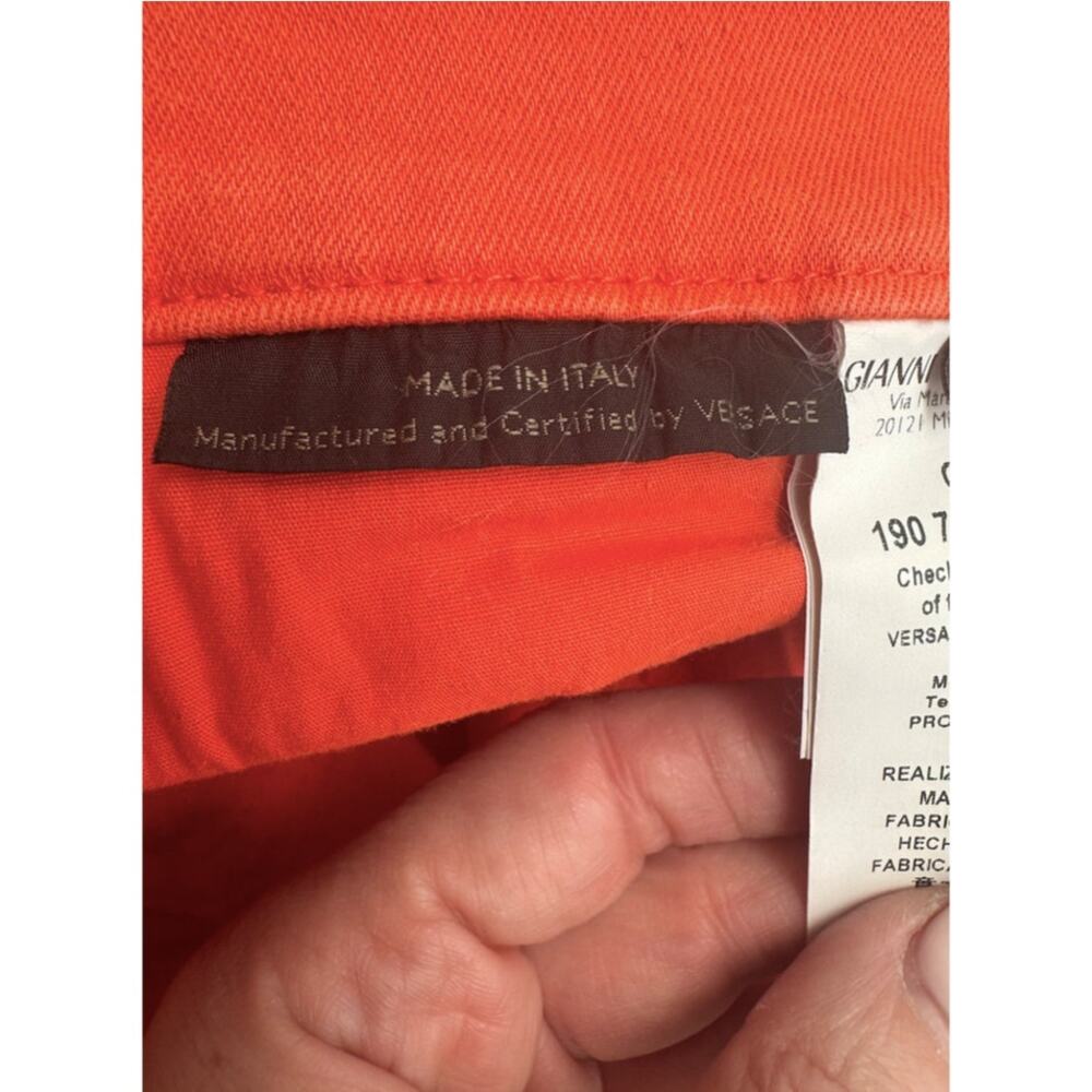 Women's Versace Runway Coral Medusa Motif Denim Jeans Size 25 - Picture 6 of 16